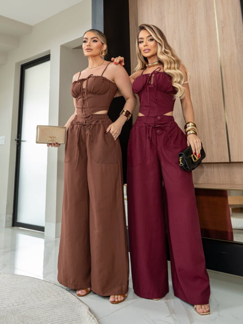 CONJUNTO ALFAIATARIA MARRANT PANTALONA - MARSALA