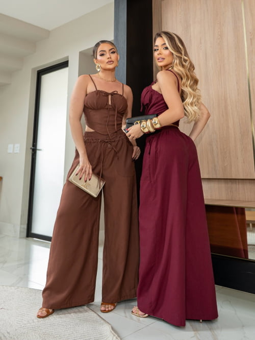 CONJUNTO ALFAIATARIA MARRANT PANTALONA - MARSALA