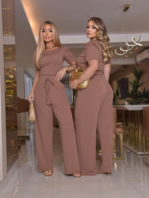 CONJUNTO ARIELE CREPE DE MALHA NUDE TERROSO