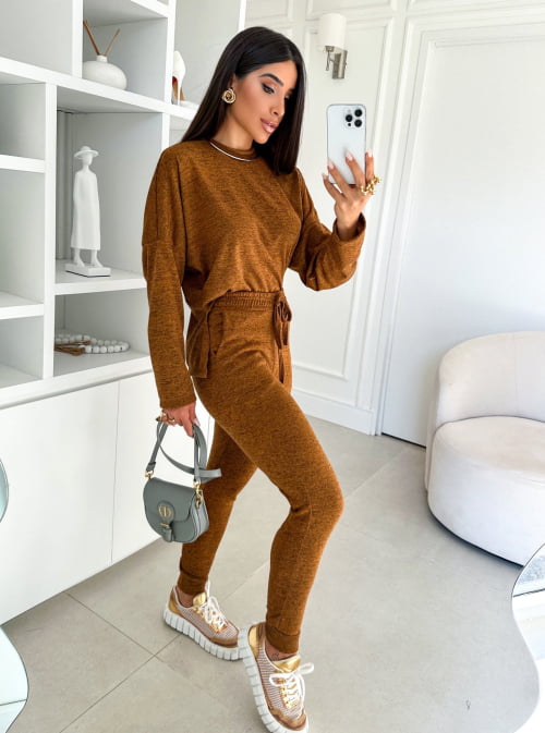 CONJUNTO LÃZINHA MANGA LONGA - CARAMELO CONJUNTO LÃZINHA MANGA LONGA - CARAMELO