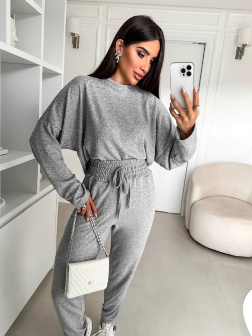 CONJUNTO LÃZINHA MANGA LONGA - CINZA CONJUNTO LÃZINHA MANGA LONGA - CINZA
