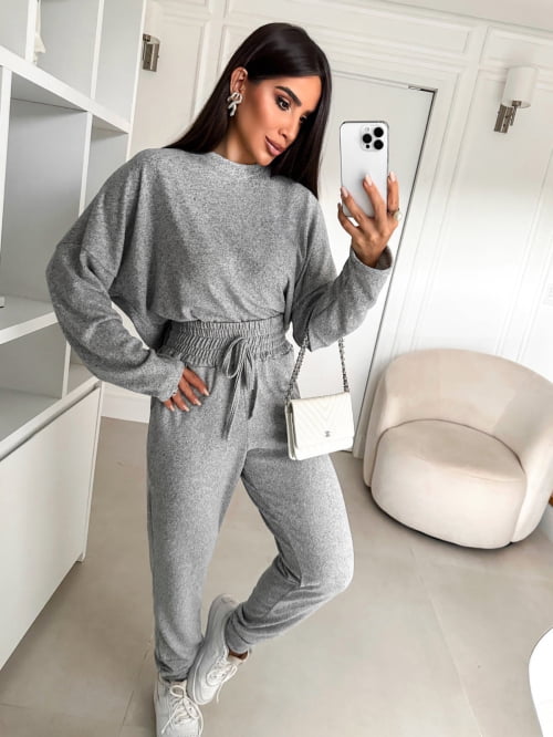 CONJUNTO LÃZINHA MANGA LONGA - CINZA CONJUNTO LÃZINHA MANGA LONGA - CINZA