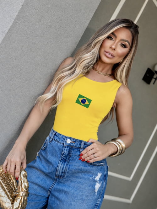 BODY BRASIL COPA - AMARELO BODY BRASIL COPA - AMARELO