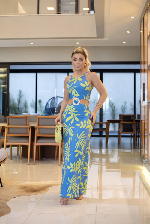 VESTIDO FIVELA AZUL