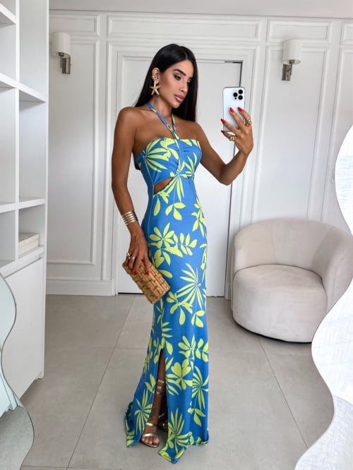 VESTIDO LONGO ANA AZUL
