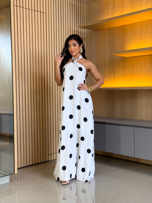 VESTIDO LONGO POÁ - BRANCO