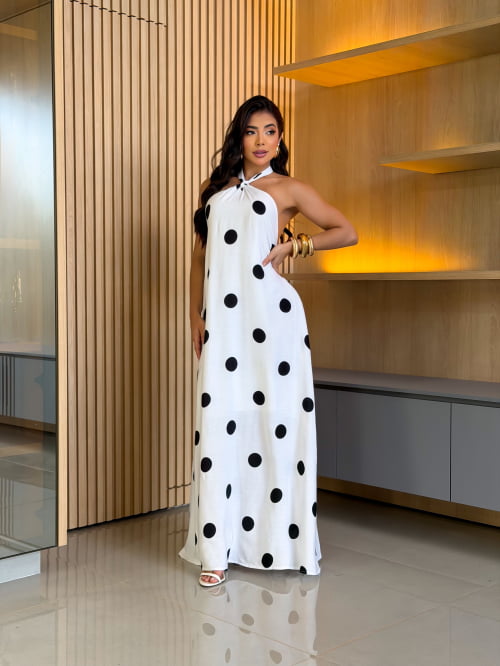 VESTIDO LONGO POÁ - BRANCO