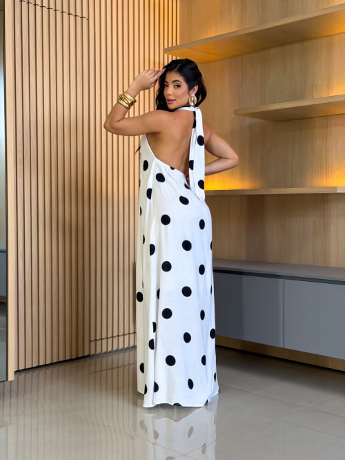 VESTIDO LONGO POÁ - BRANCO