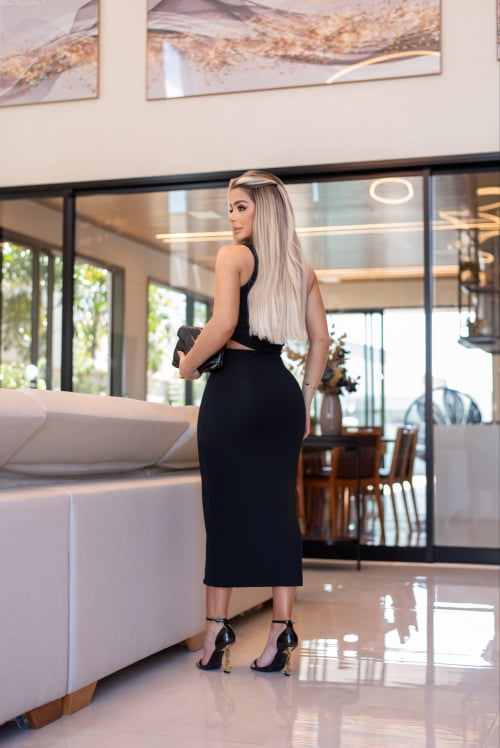 VESTIDO MALHA MONTARIA BIANCA PRETO