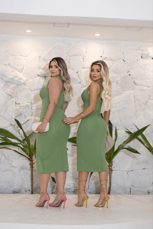 VESTIDO MEIA TAÇA MONTARIA  VERDE OLIVA 
