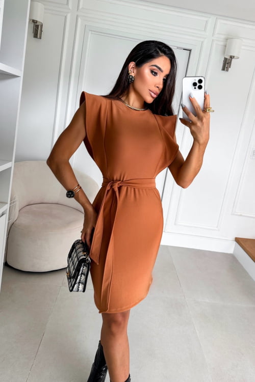 VESTIDO MONTARIA MANU MARROM