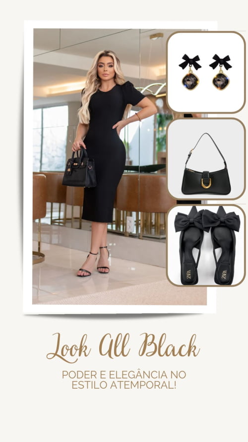 VESTIDO MONTARIA MIDI PRETO