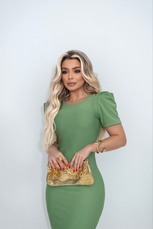 VESTIDO MONTARIA MIDI - VERDE OLIVA