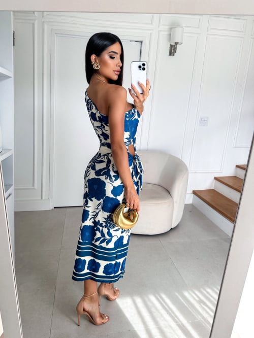 VESTIDO PAOLA MALHA FLUITY FLORES AZUL