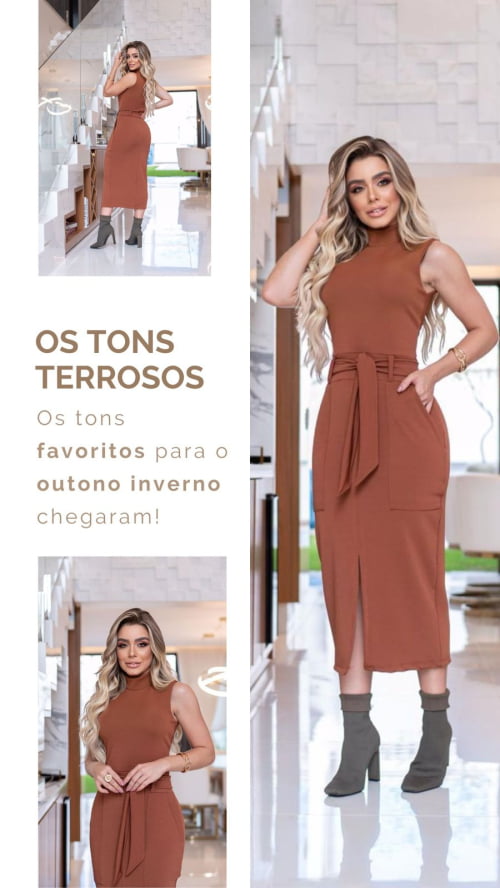 VESTIDO SUPER MIDI BROWN