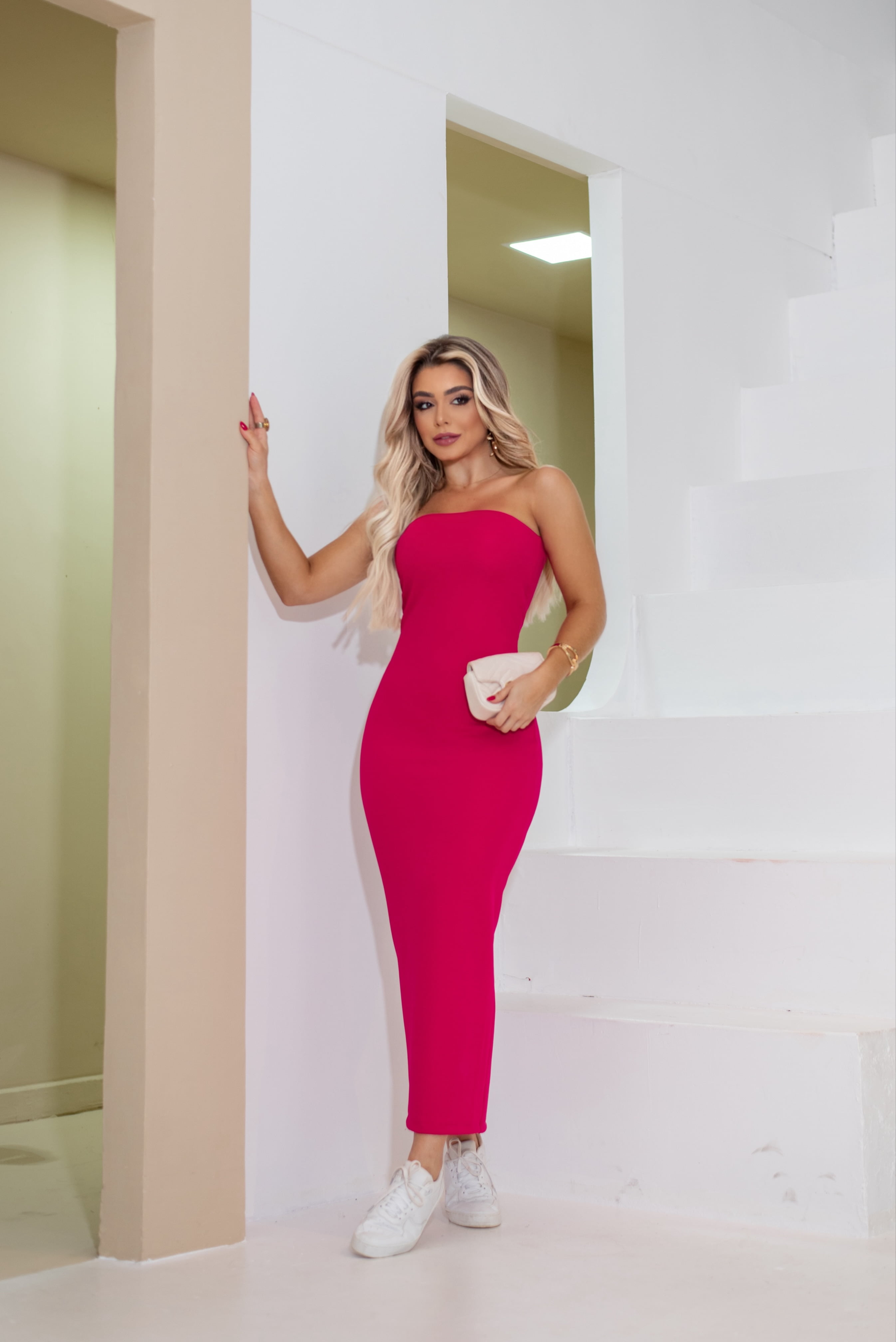 VESTIDO BLOGUEIRA MALHA MONTARIA ROSA