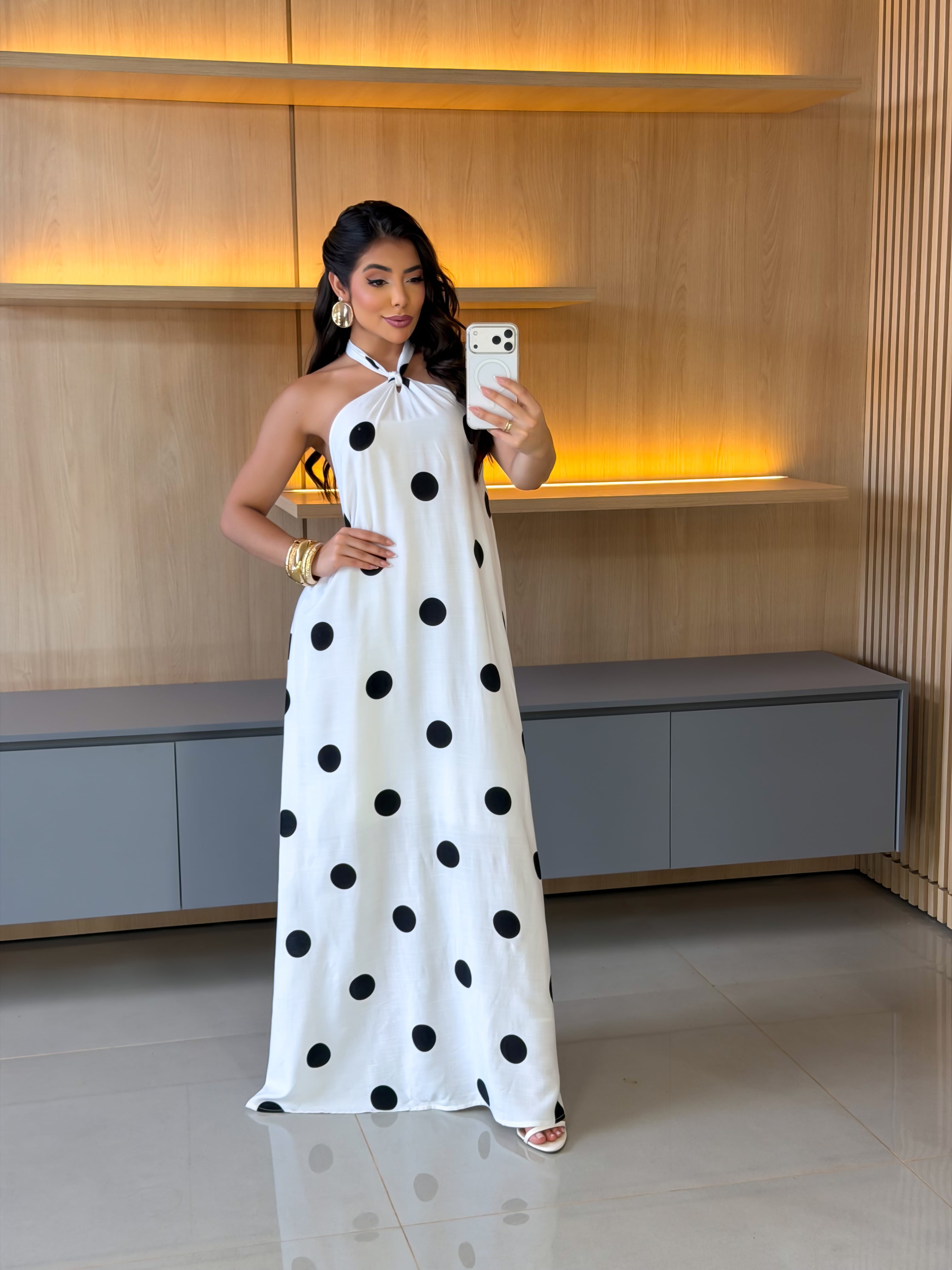 VESTIDO LONGO POÁ - BRANCO